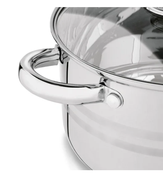 KönigHOFFER BARI SILVER Komplet garnków z pokrywkami + patelnia głęboka 8 el / stal nierdzewna