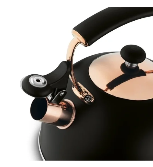 KönigHOFFER | MORENA Czajnik tradycyjny z gwizdkiem 2,3 l rose gold / czarny