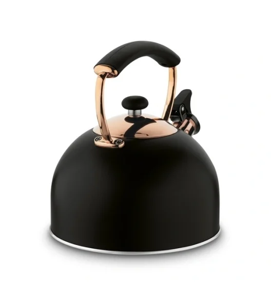 KönigHOFFER | MORENA Czajnik tradycyjny z gwizdkiem 2,3 l rose gold / czarny