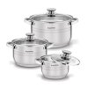 KönigHOFFER | BARI SILVER Komplet garnków całostalowych z pokrywkami 6 el