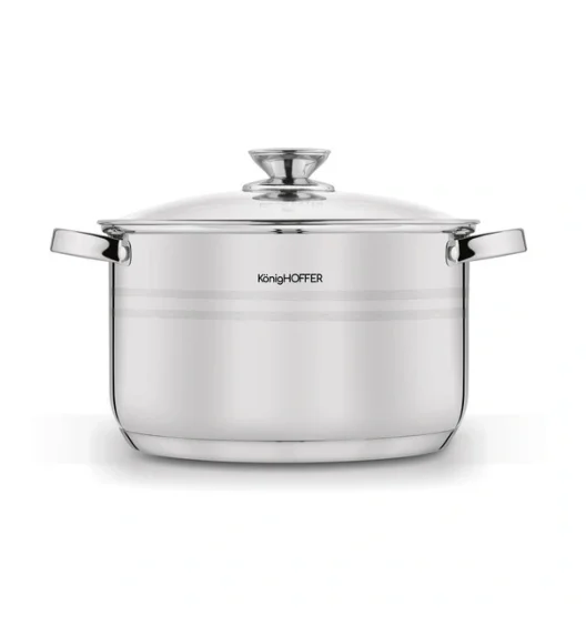 KönigHOFFER | BARI SILVER Komplet garnków całostalowych z pokrywkami 6 el