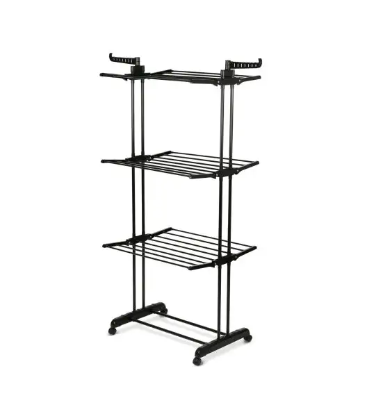 KönigHOFFER | Suszarka na pranie pionowa składana na kółkach szer. 64 cm / czarna