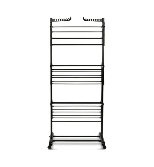 KönigHOFFER Suszarka na pranie pionowa składana na kółkach szer. 64 cm / czarna