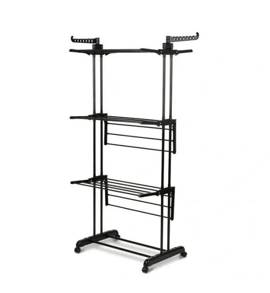 KönigHOFFER Suszarka na pranie pionowa składana na kółkach szer. 64 cm / czarna