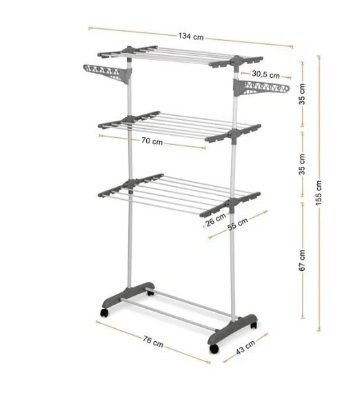 KönigHOFFER | Suszarka na pranie pionowa składana szer. 55 cm / biała