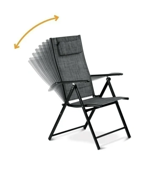 TADAR | Krzesło ogrodowe balkonowe regulowane / szare