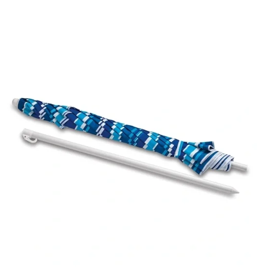 TADAR | Parasol plażowy ogrodowy regulowany 200 cm / niebieskie paski