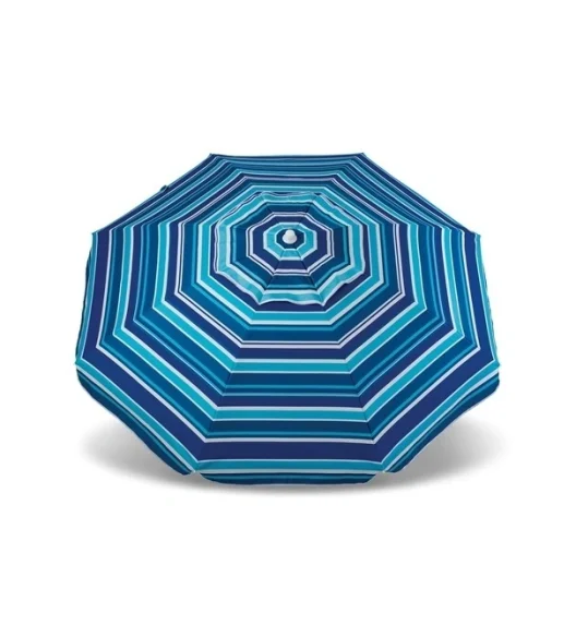 TADAR | Parasol plażowy ogrodowy regulowany 200 cm / niebieskie paski