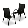 TADAR | Komplet krzesło ogrodowe składane taras balkon 2 szt / czarne