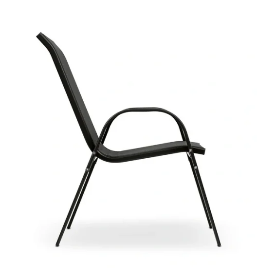 TADAR | Komplet krzesło ogrodowe składane taras balkon 2 szt / czarne