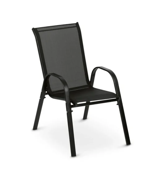 TADAR | Komplet krzesło ogrodowe składane taras balkon 2 szt / czarne