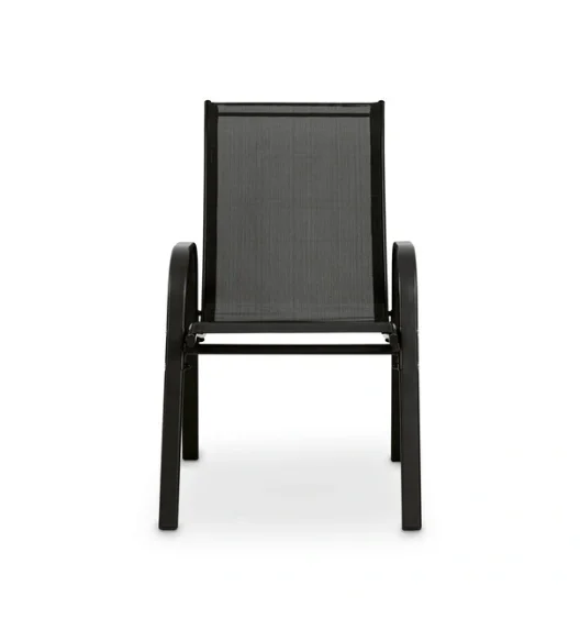 TADAR | Komplet krzesło ogrodowe składane taras balkon 2 szt / czarne