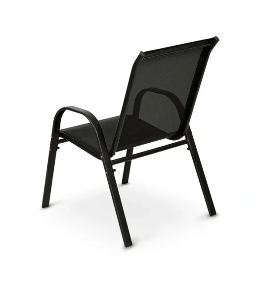 TADAR | Komplet krzesło ogrodowe składane taras balkon 2 szt / czarne