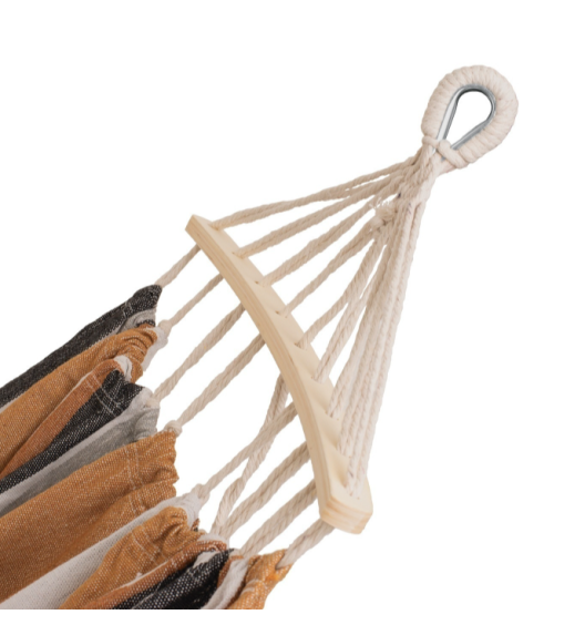 TADAR | PASKI Hamak ogrodowy dwuosobowy duży 200x150 cm + pokrowiec / brązowy