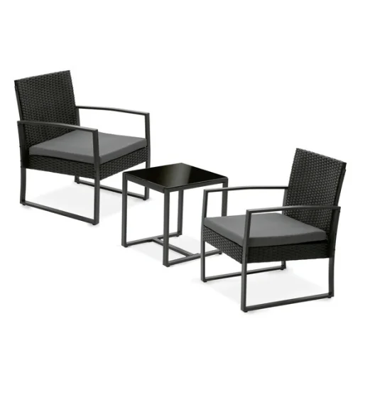 TADAR | MADERA Meble ogrodowe komplet zestaw stolik + 2 krzesła poduszki / 5 el