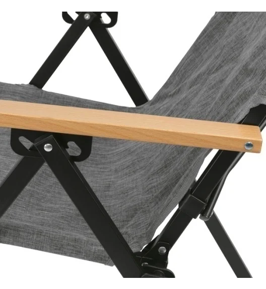 TADAR | OUTDOOR Krzesło turystyczne ogrodowe regulowane składane z torbą / szare
