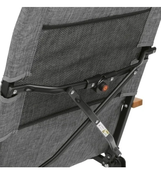 TADAR | OUTDOOR Krzesło turystyczne ogrodowe regulowane składane z torbą / szare