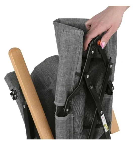 TADAR | OUTDOOR Krzesło turystyczne ogrodowe regulowane składane z torbą / szare