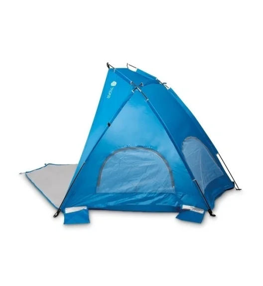 TADAR | Namiot plażowy parawan biwak ogród 220x115x115 cm z okienkami + torba / niebieski