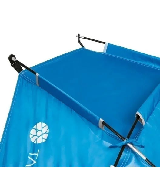 TADAR | Namiot plażowy parawan biwak ogród 220x115x115 cm z okienkami + torba / niebieski