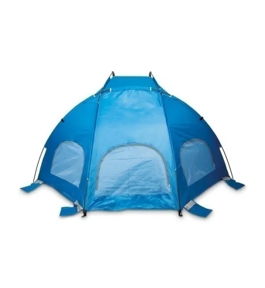 TADAR | Namiot plażowy parawan biwak ogród 220x115x115 cm z okienkami + torba / niebieski