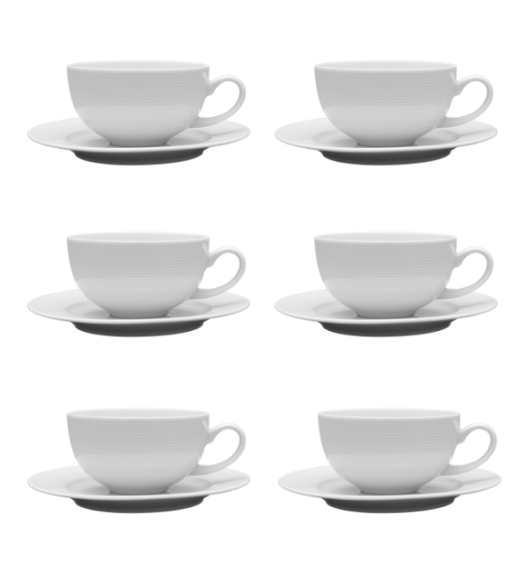 LUBIANA ETO Filiżanka 250 ml + spodek 14,5 cm | biała x 6 szt.