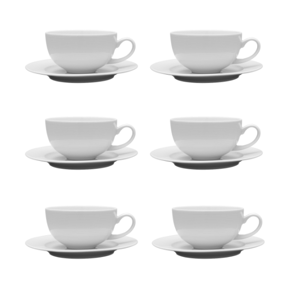 LUBIANA ETO Filiżanka 250 ml + spodek 14,5 cm | biała x 6 szt.