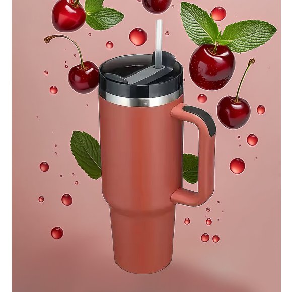 IMCHEX | RED DUST | Kubek termiczny 1200 ml ze słomką