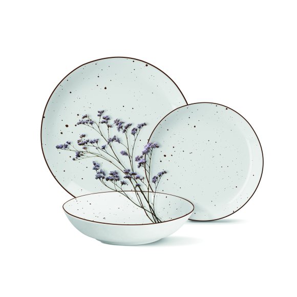 MG HOME | ZESTAW OBIADOWY Z PORCELANY GEMMA WHITE 36 EL / 12 OS