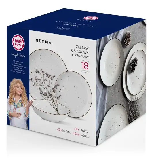 MG HOME | ZESTAW OBIADOWY Z PORCELANY GEMMA WHITE 36 EL / 12 OS