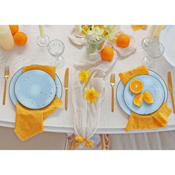 MG HOME | ZESTAW OBIADOWY Z PORCELANY GEMMA BLUE 54 EL / 18 OS
