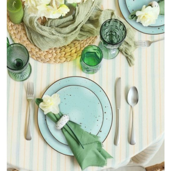 MG HOME | ZESTAW OBIADOWY Z PORCELANY GEMMA GREEN 36 EL / 12 OS