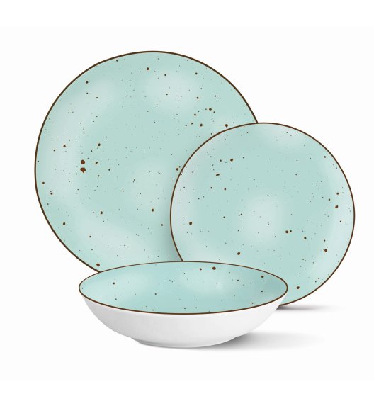 MG HOME | ZESTAW OBIADOWY Z PORCELANY GEMMA GREEN 54 EL / 18 OS