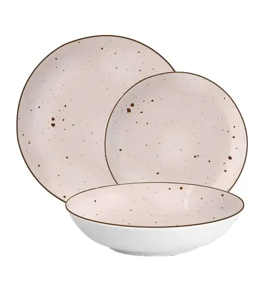 MG HOME | ZESTAW OBIADOWY Z PORCELANY GEMMA PINK 36 EL / 12 OS