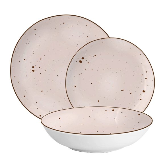 MG HOME | ZESTAW OBIADOWY Z PORCELANY GEMMA PINK 36 EL / 12 OS
