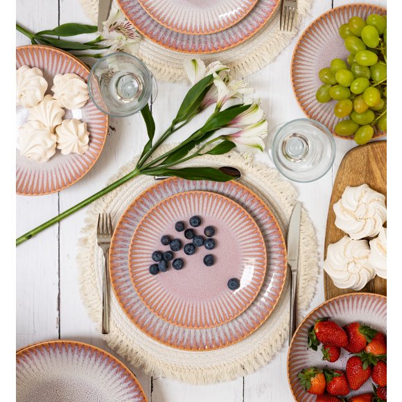 LUBIANA STONEWARE BLUSH | Talerz obiadowy 27 cm | luz | kolor łososiowy