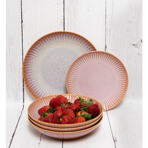 LUBIANA STONEWARE BLUSH | Talerz obiadowy 27 cm | luz | kolor łososiowy