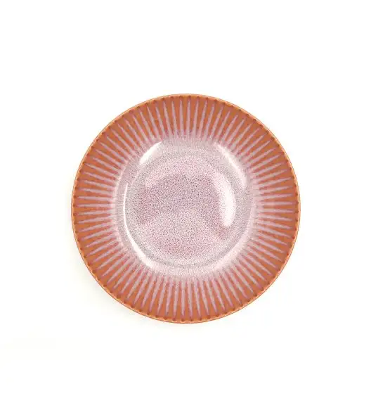LUBIANA STONEWARE BLUSH | Talerz głęboki 22 cm x 12 szt. | luz | kolor łososiowy
