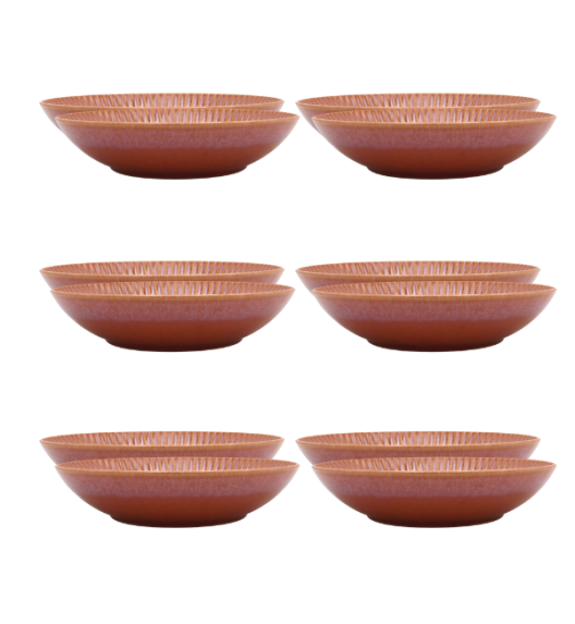 LUBIANA STONEWARE BLUSH | Talerz głęboki 22 cm x 18 szt. | luz | kolor łososiowy