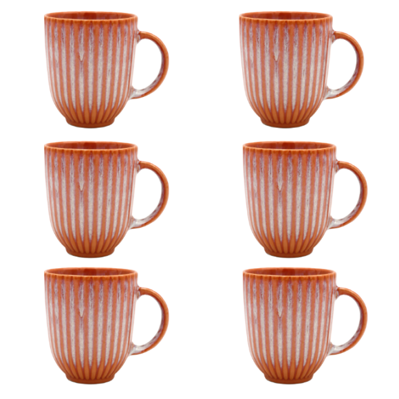 LUBIANA STONEWARE BLUSH | Kubek 350 ml x 6 szt. | luz | kolor łososiowy
