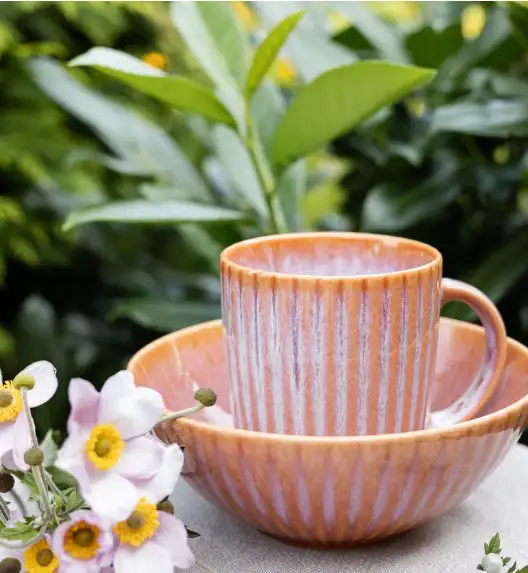 LUBIANA STONEWARE BLUSH | Kubek 350 ml x 6 szt. | luz | kolor łososiowy