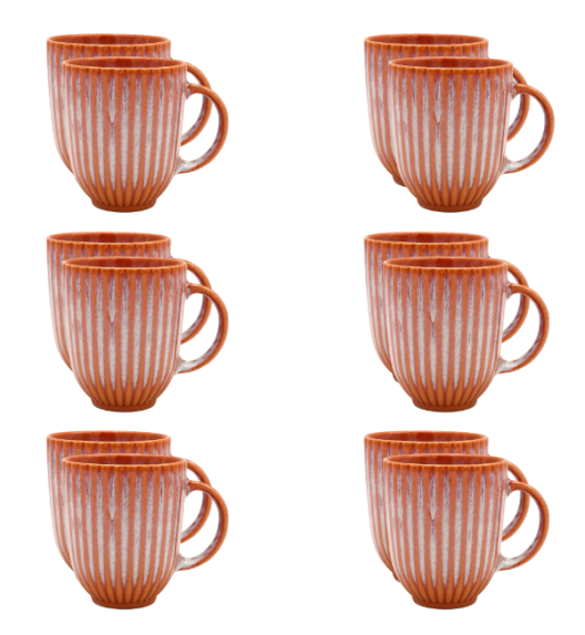 LUBIANA STONEWARE BLUSH | Kubek 350 ml x 12 szt. | luz | kolor łososiowy
