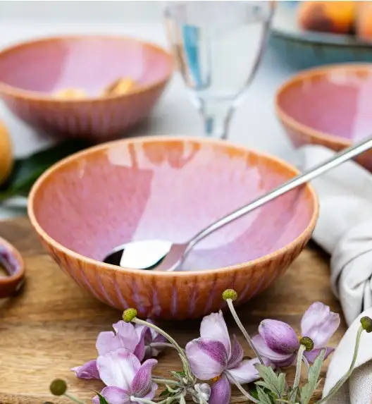 LUBIANA STONEWARE BLUSH | Salaterka 17 cm luz x 6 szt. | kolor łososiowy