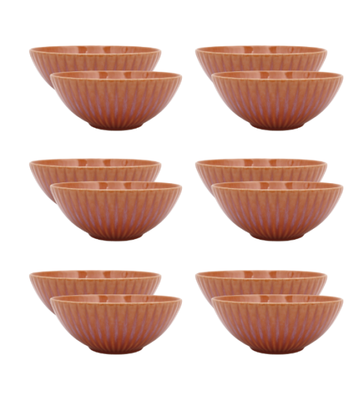 LUBIANA STONEWARE BLUSH | Salaterka 17 cm luz x 12 szt. | kolor łososiowy