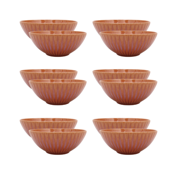 LUBIANA STONEWARE BLUSH | Salaterka 17 cm luz x 18 szt. | kolor łososiowy