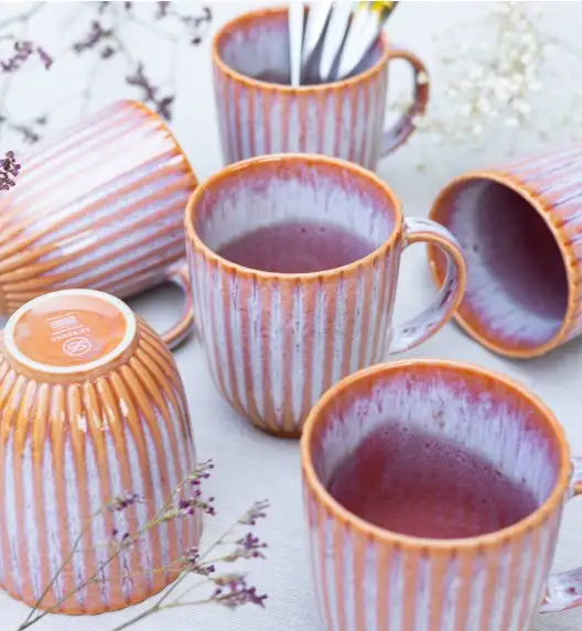 LUBIANA STONEWARE CERAMIKA BLUSH | Serwis obiadowy 72 elementy dla 18 osób | kolor łososiowy