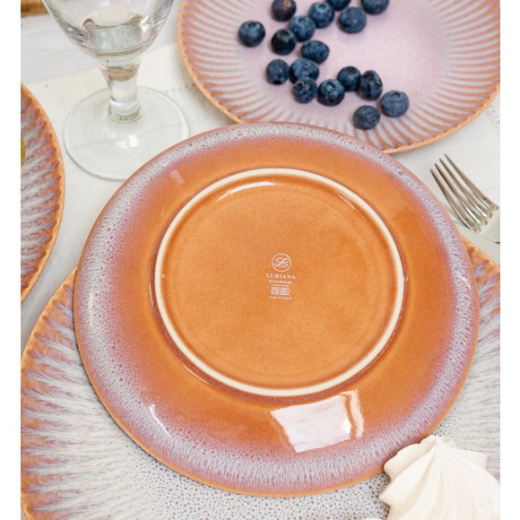 LUBIANA STONEWARE CERAMIKA BLUSH | Serwis obiadowy 96 elementów dla 24 osób | kolor łososiowy