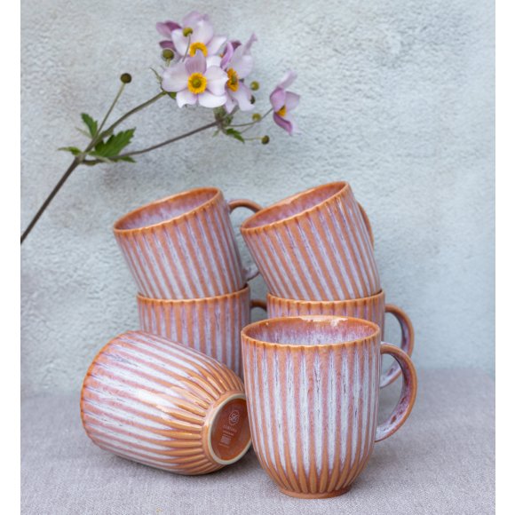 LUBIANA STONEWARE CERAMIKA BLUSH | Serwis obiadowy 96 elementów dla 24 osób | kolor łososiowy