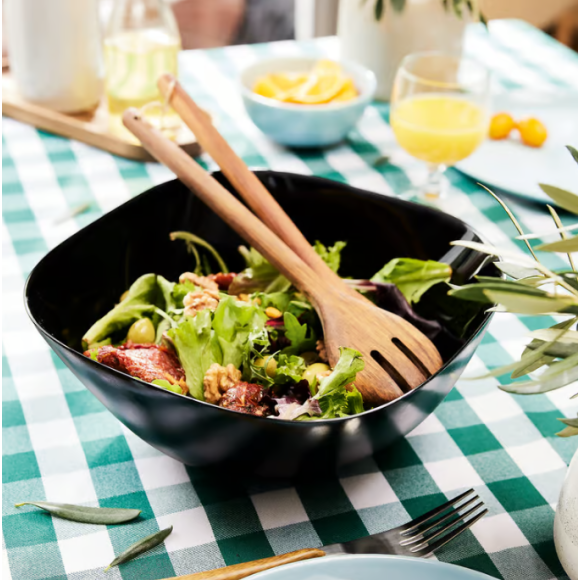 LUMINARC CARINE BLACK Salaterka kwadratowa 27 cm | szkło hartowane 