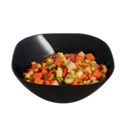 LUMINARC CARINE BLACK Salaterka kwadratowa 27 cm | szkło hartowane 